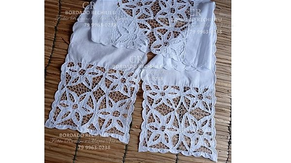 Pano de cabeça Bordado  branco