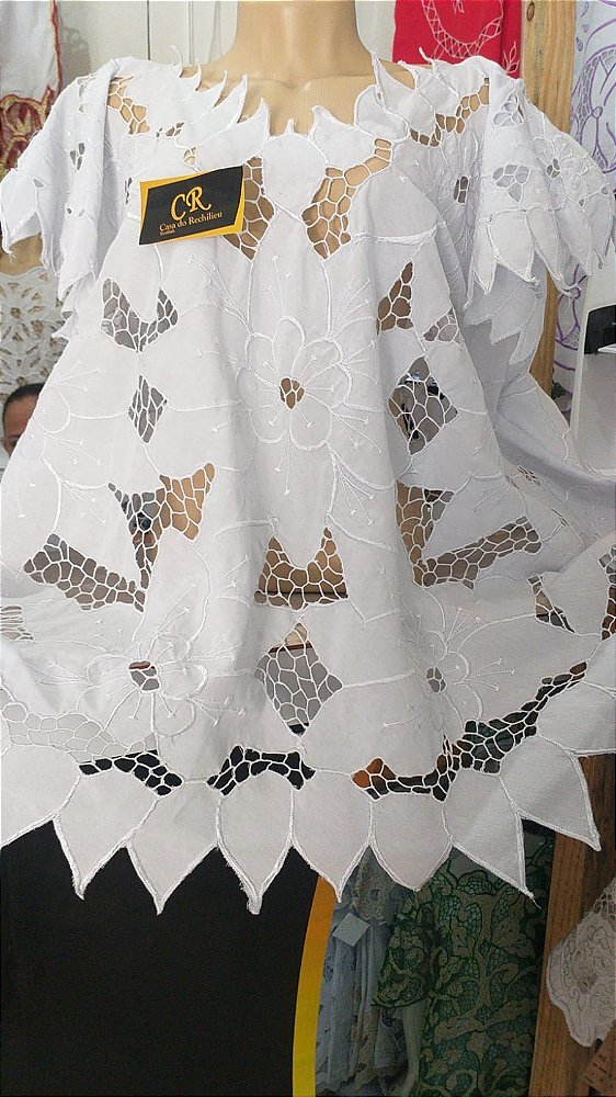 bata bordado branco peça unica