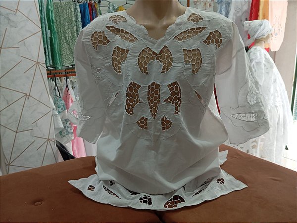 camisu bordado branco