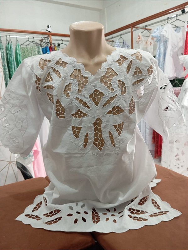 camisu bordado branco