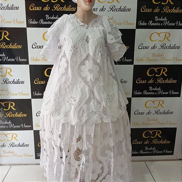 Baiana bordado branco 6peças