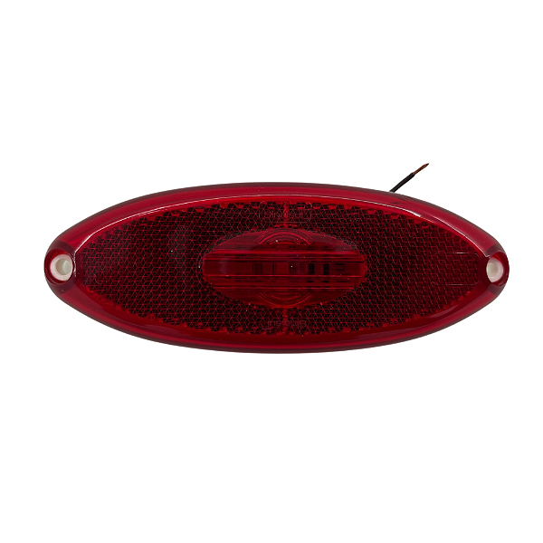 Lanterna Elipse Vermelha Led Bivolt Com Saída de Fios - 2041VM