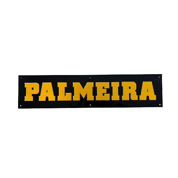 Placa de Alumínio Logo Palmeira Amarela e Preta 485x100x0,8mm Refletiva - 32345