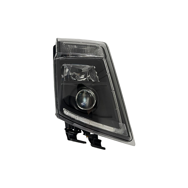 Farol Principal Completo Máscara Negra Volvo FH13 2010 a 2014 LD – 21035637 / 21323106 / 82304585 – 99506