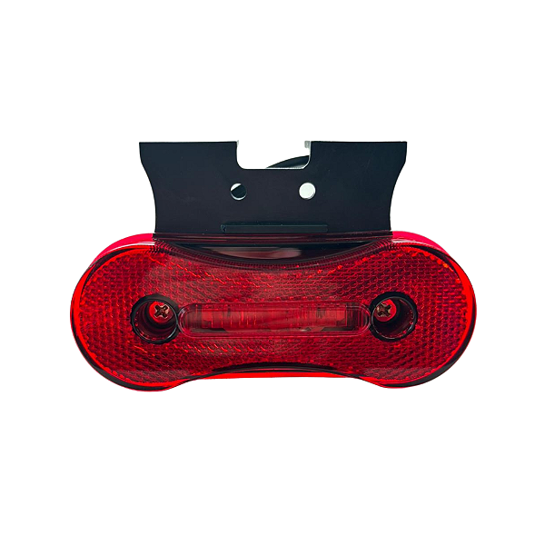 Lanterna Lateral Sidelight 24V Vermelha com 0,30m, Suporte e Base Preta – 2227800