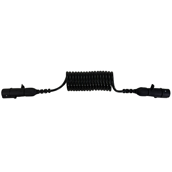 Chicote Elétrico Espiral 7 Fios x 1,00mm x 4,5 Metros com 2 Tomadas Macho em Aço - 4025C