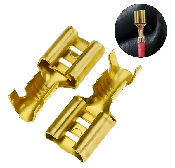 Terminal Faston Fêmea Estanhado 6,3 mm com Trava – 10136