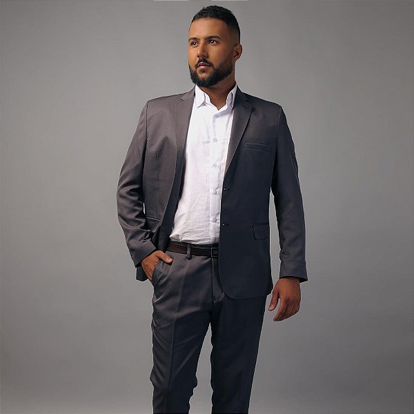 Terno/Costume Gabardine - Chumbo