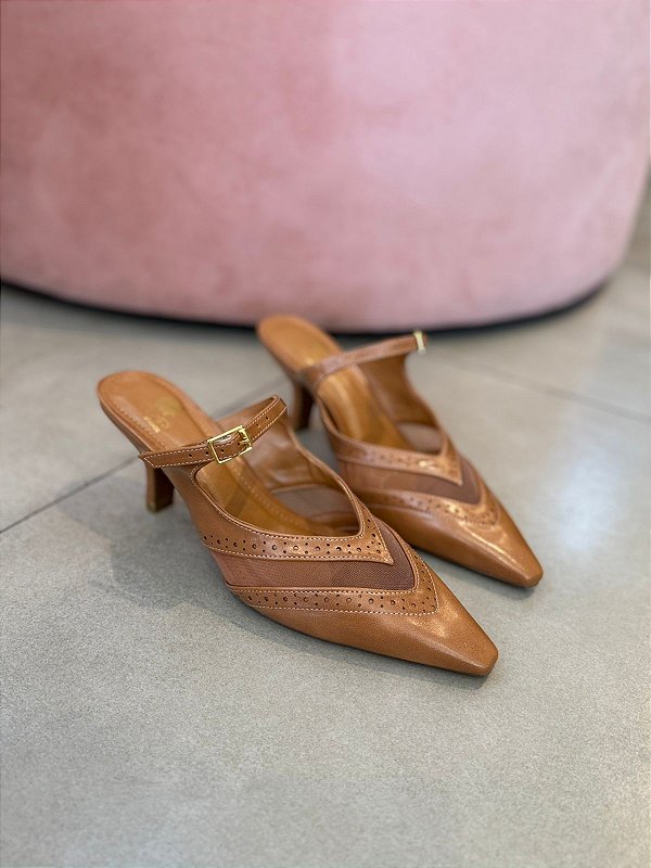 Scarpin mule tela