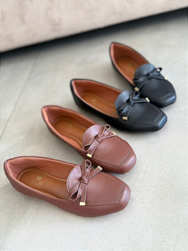 Mocassim quadrado laço