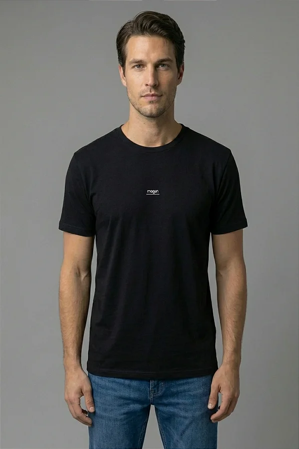 CAMISETA ALGODÃO LOGO MAGUN PRETA