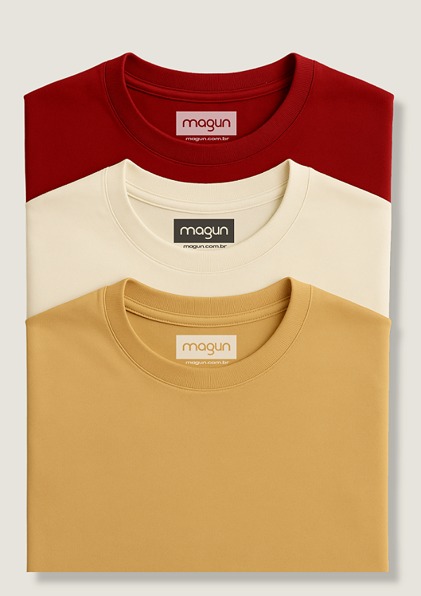 Kit de Camisetas Bege Off White Vermelho