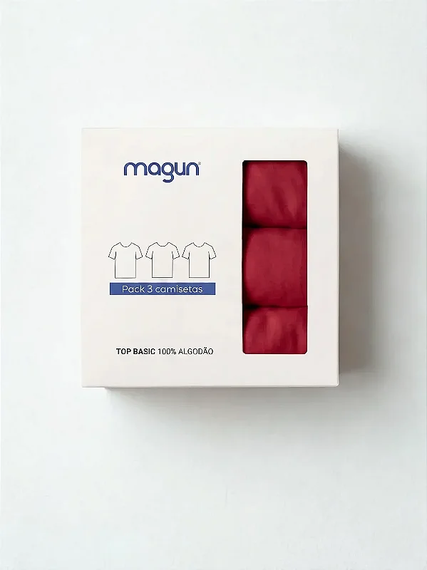 Kit 3 Camisetas Toque Macio - Vermelhas