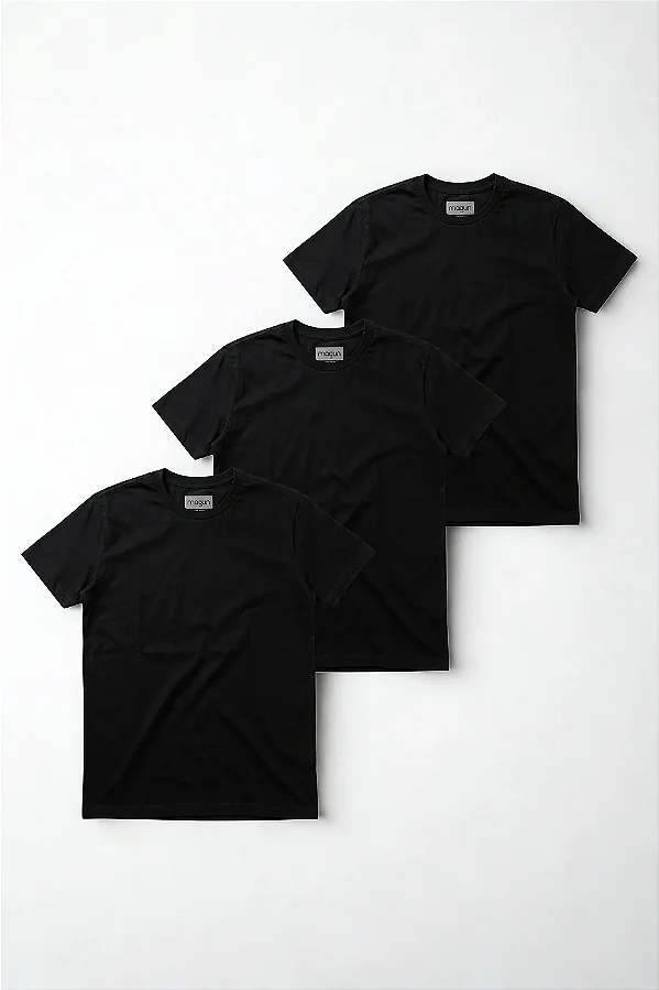 Kit 3 Camisetas Magun Toque Macio - Pretas