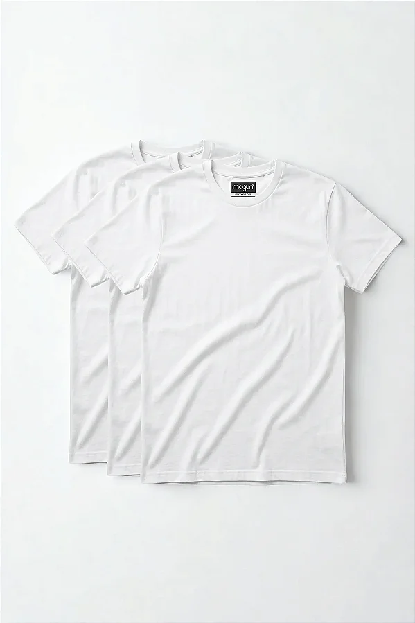 Kit 3 Camisetas Magun Toque Macio - Brancas