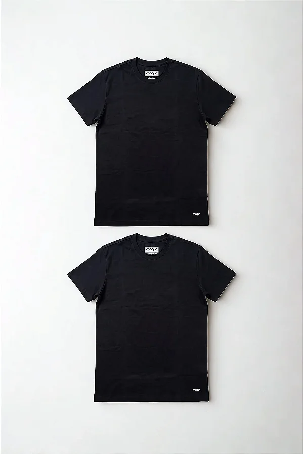 Kit 2 Camisetas Algodão Premium Sem Transparência Pretas