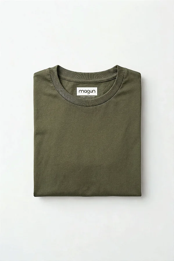 Camiseta Algodão Básica Toque Macio - Verde Militar