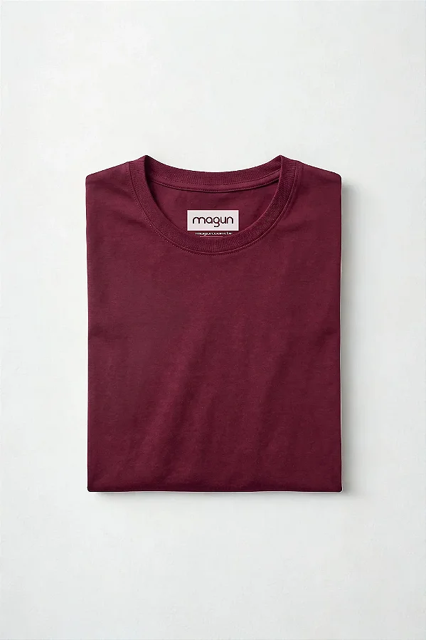 Camiseta Algodão Básica Toque Macio - Vinho