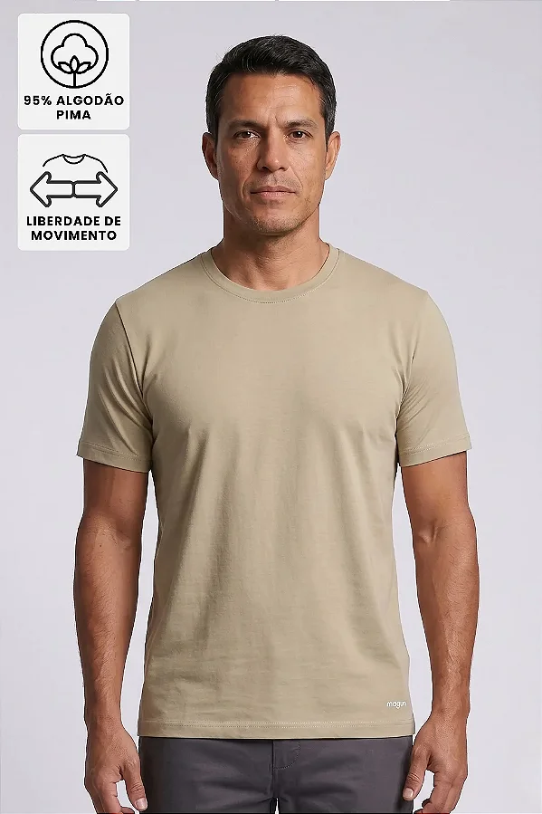 Camiseta Algodão Pima Flexível Magun - Caqui