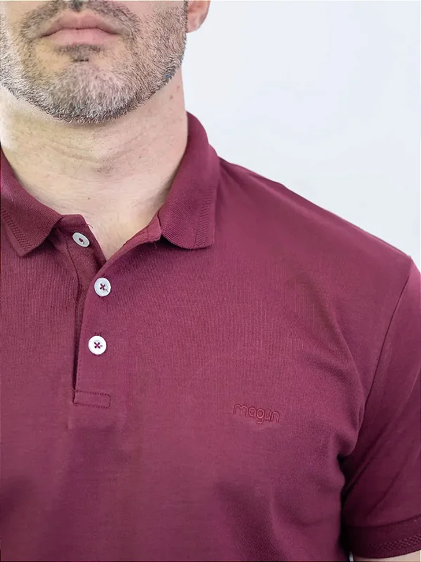 Camisa Polo Algodão Premium Tecido Firme e Macio Vinho