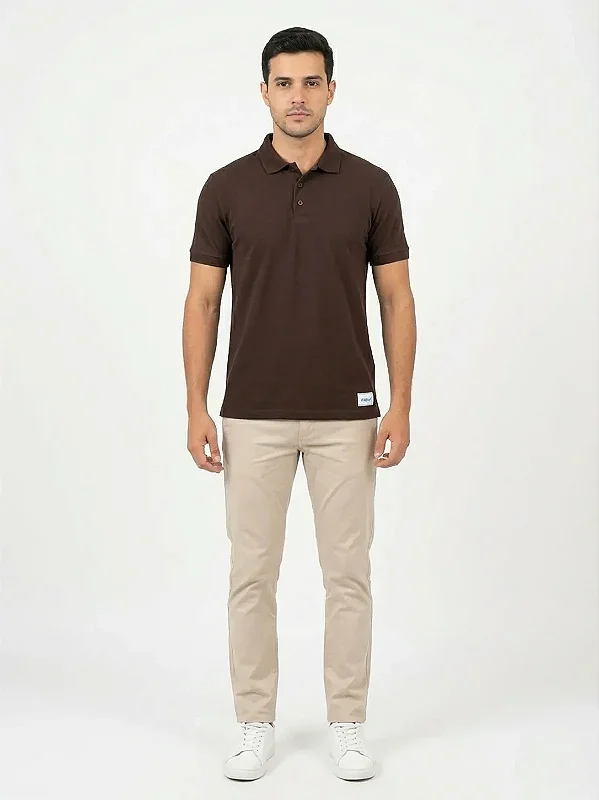 Camisa Polo Piquet Conforto Total Marrom