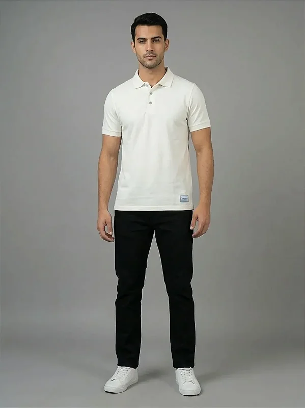 Camisa Polo Piquet Conforto Total Off White