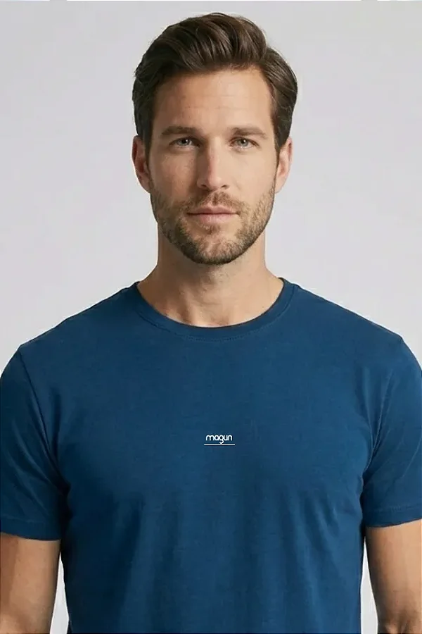 Camiseta Magun Toque Macio 100% Algodão Azul Marinho