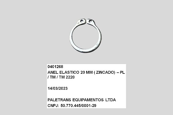 ANEL ELASTICO 20MM (ZINCADO) - PL / TM / TM 2220