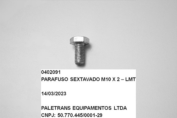 PARAFUSO SEXTAVADO M10 X 20 - LMT