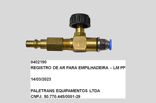 REGISTRO DE  AR PARA EMPILHADEIRA - LM PP