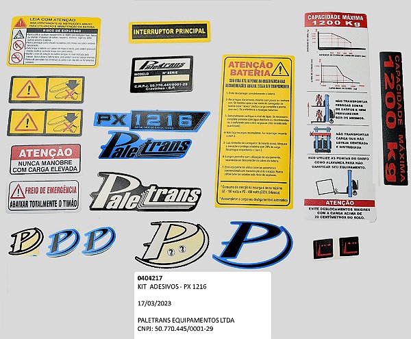 KIT  ADESIVOS - PX 1216