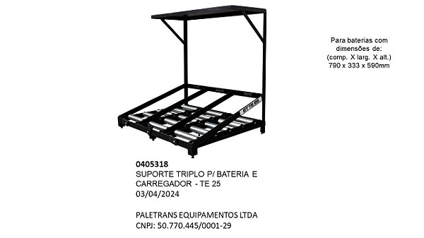 SUPORTE TRIPLO P/ BATERIA E CARREGADOR - TE 25