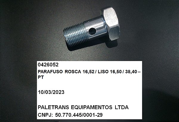 PARAFUSO ROSCA 16,52 / LISO 16,50 / 38,40  - PT