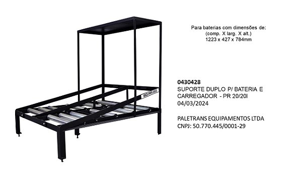SUPORTE DUPLO P/ BATERIA E CARREGADOR - PR 20/20I