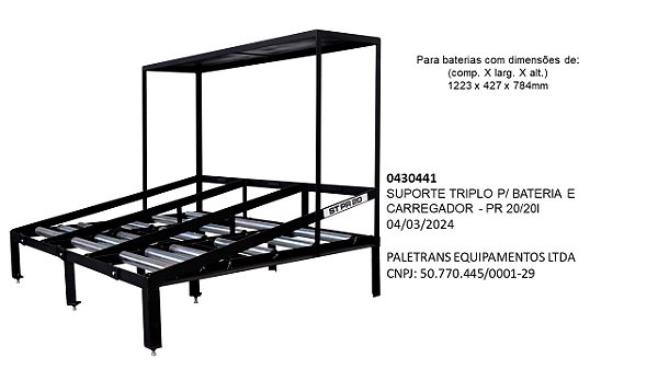 SUPORTE TRIPLO P/ BATERIA E CARREGADOR - PR 20/20I