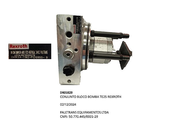 CONJUNTO BLOCO BOMBA TE25 REXROTH
