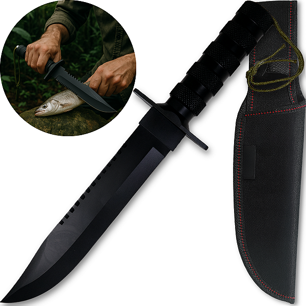 Faca do Rambo Profissional Artesanal Churrasco Super Afiada C/ Bainha