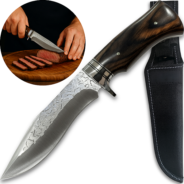 Faca Shadow Profissional Artesanal Churrasco Super Afiada C/ Bainha