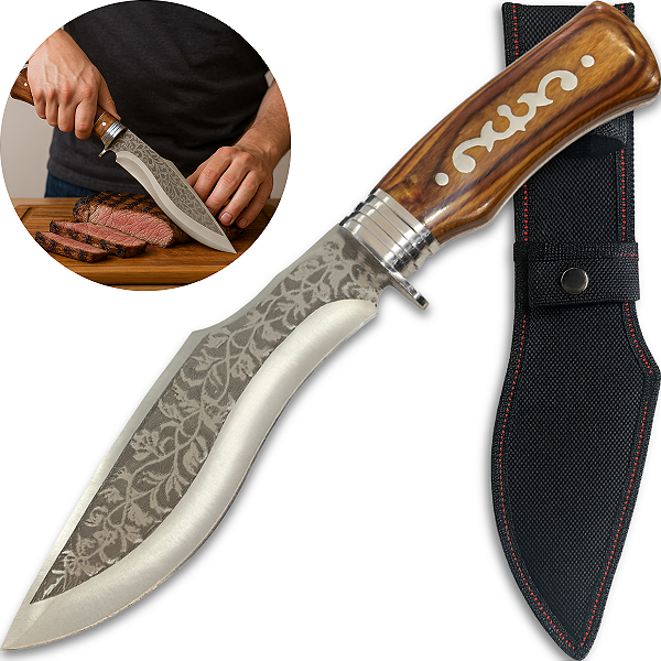 Faca Tribal Profissional Artesanal Churrasco Super Afiada C/ Bainha