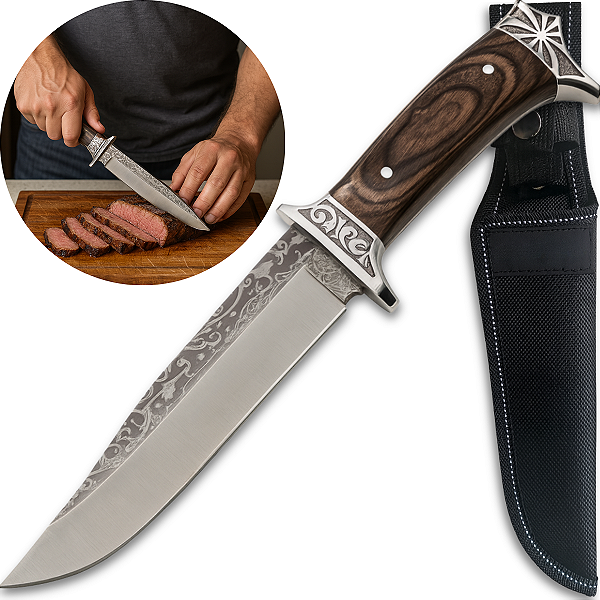 Faca Celtic Profissional Artesanal Churrasco Super Afiada C/ Bainha