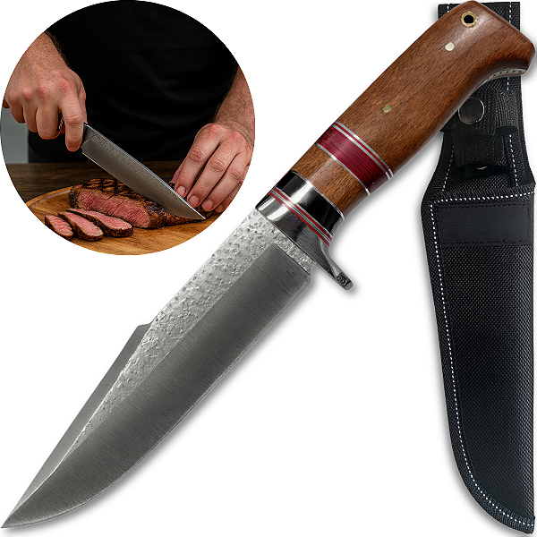 Faca Hammer Profissional Artesanal Churrasco Super Afiada C/ Bainha