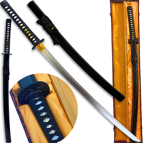 Katana Premium Lâmina Aço Inox Cosplay + Bainha Trabalhada