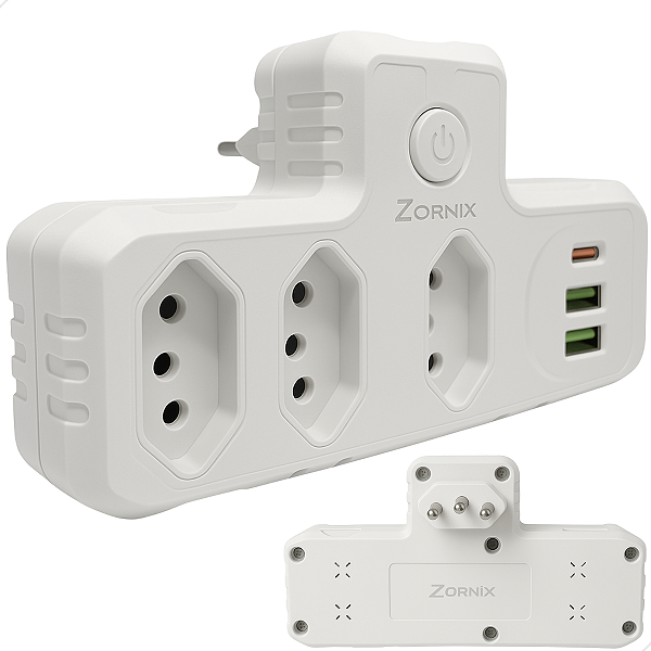 Benjamim Adaptador Universal Tomada Usb Tipo C Filtro Linha