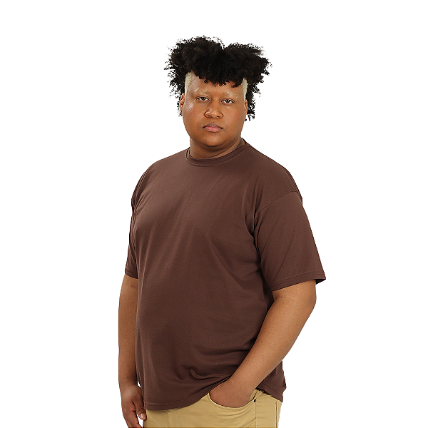 CAMISETA PLUS SIZE MARROM
