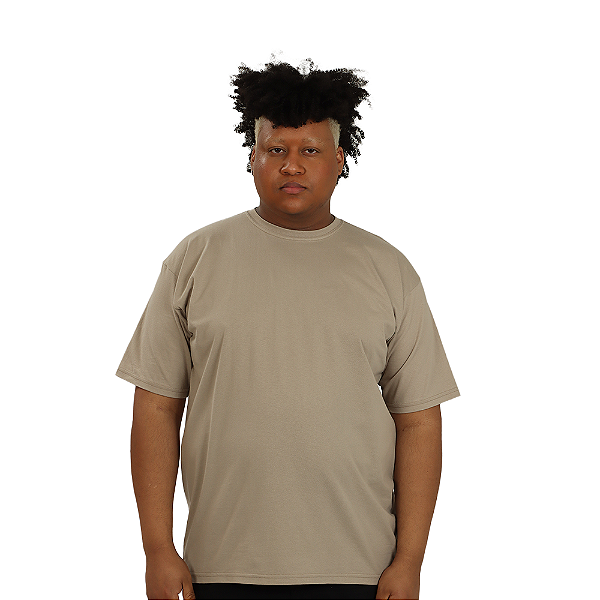 CAMISETA PLUS SIZE CAQUI