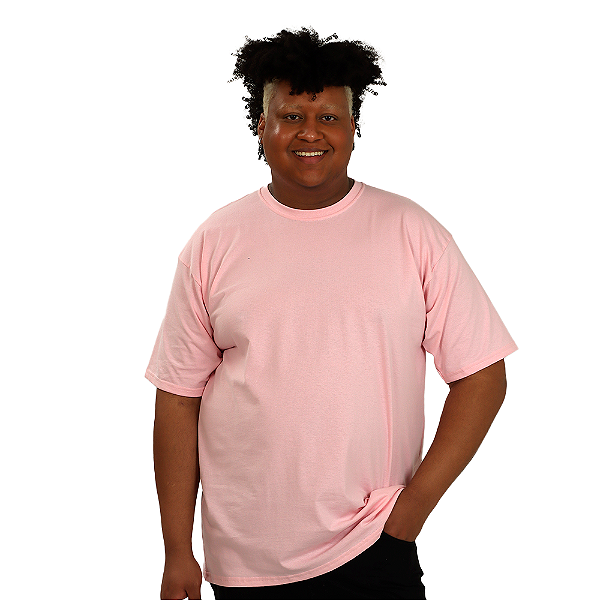 CAMISETA PLUS SIZE ROSA BEBÊ