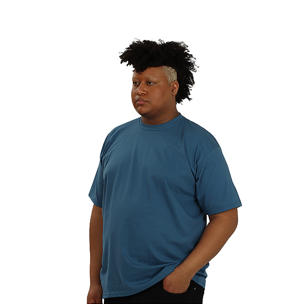 CAMISETA PLUS SIZE AZUL PETRÓLEO