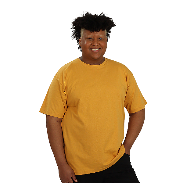 CAMISETA PLUS SIZE MOSTARDA