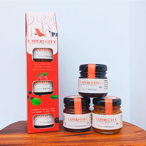 Kit 3 Mini Geleias de Frutas Sortidas Caperucita
