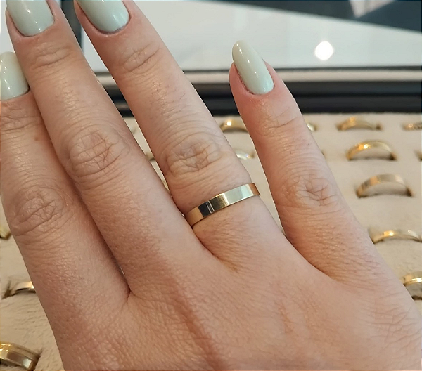 PAR DE ALIANÇAS ATENAS 3MM - OURO 10K